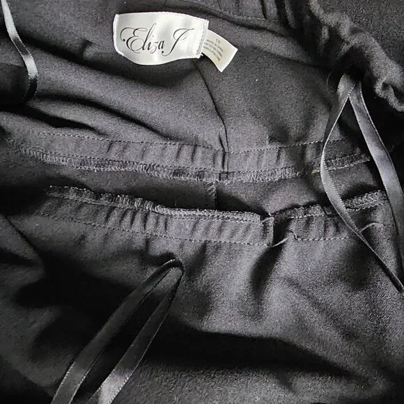 Eliza J Off the Shoulder Scuba Sheath Black Dress - Picture 6 of 9